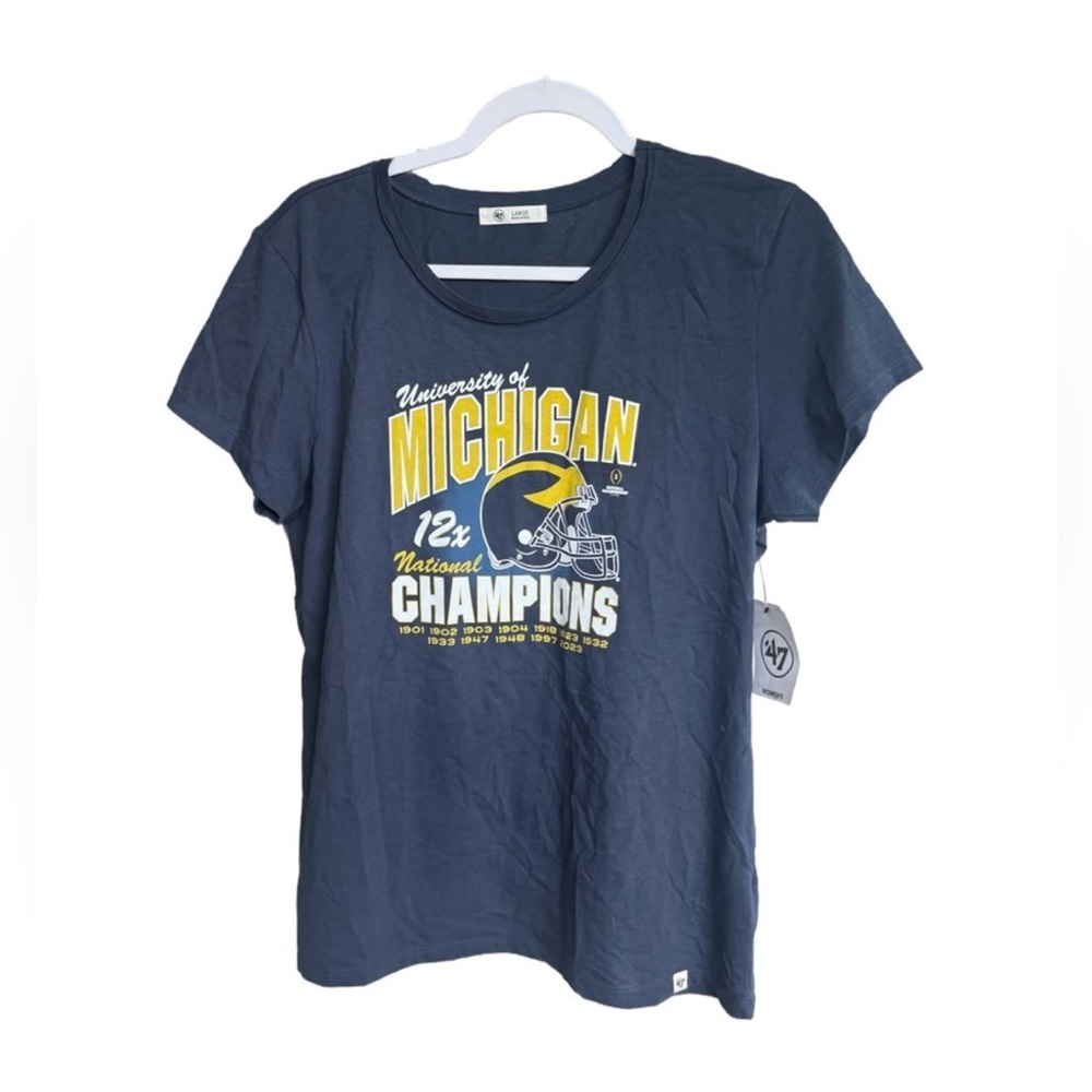 NWT 47 Brand Navy Michigan Champions Women's Tee